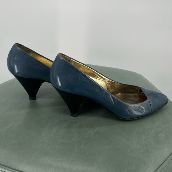 Walter Steiger Blue Pumps Vintage Made in Italy size 6B - Picture 5 of 7